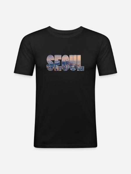 seoul korea - Men's Slim Fit T-Shirt - black