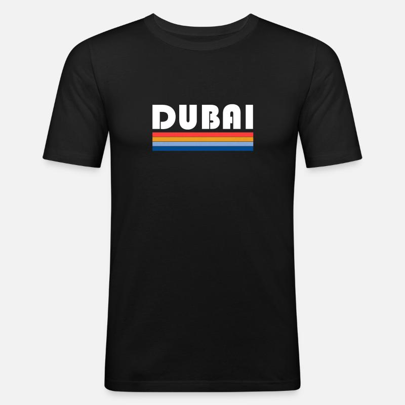Dubai - Männer Slim Fit T-Shirt - Schwarz