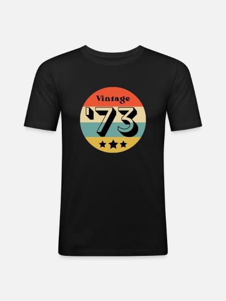 millésime 1973 - T-shirt près du corps Homme - noir