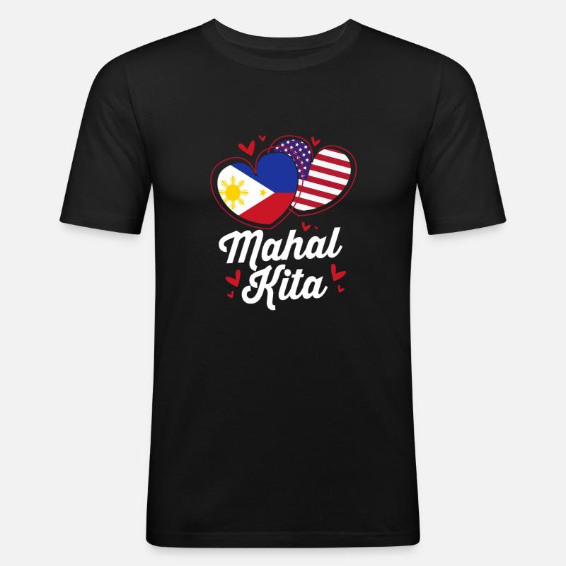 Philippinisch Philippinen - Männer Slim Fit T-Shirt - Schwarz