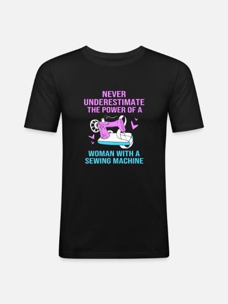 Sewing Machine Seamstress - Men's Slim Fit T-Shirt - black