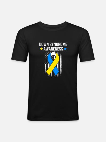 Down syndrome - Men's Slim Fit T-Shirt - black