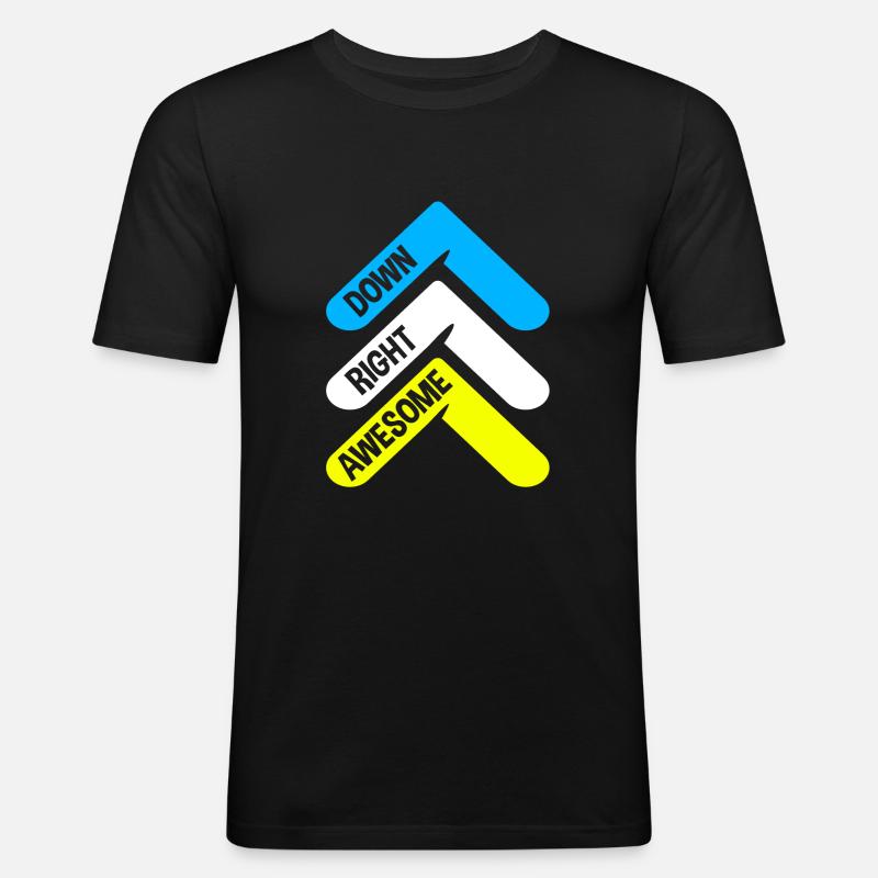Down Syndrom - Männer Slim Fit T-Shirt - Schwarz
