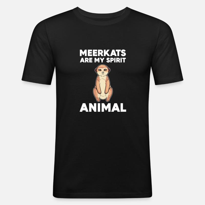 Erdmännchen - Männer Slim Fit T-Shirt - Schwarz