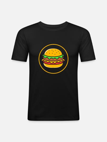 Cheeseburger - Men's Slim Fit T-Shirt - black