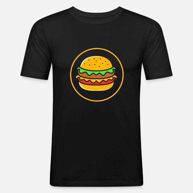 Cheeseburger - Männer Slim Fit T-Shirt - Schwarz