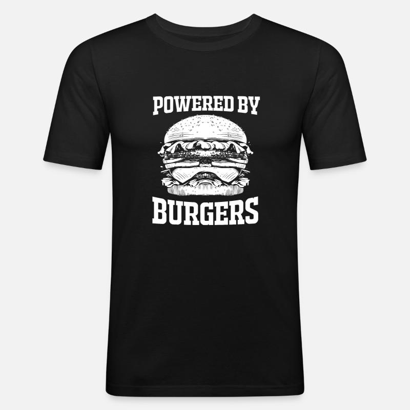 Cheeseburger - Männer Slim Fit T-Shirt - Schwarz