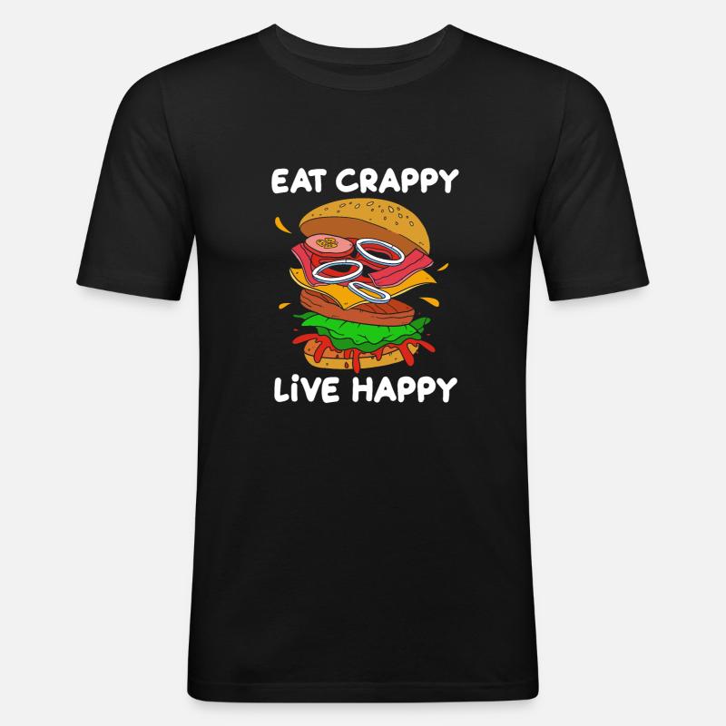 Cheeseburger - T-shirt près du corps Homme - noir