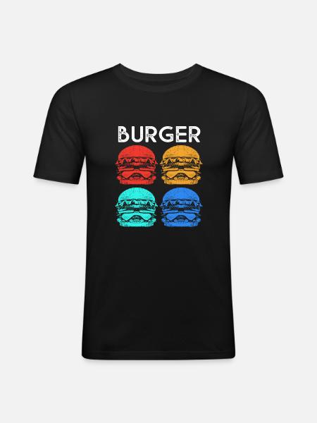Cheeseburger - Men's Slim Fit T-Shirt - black