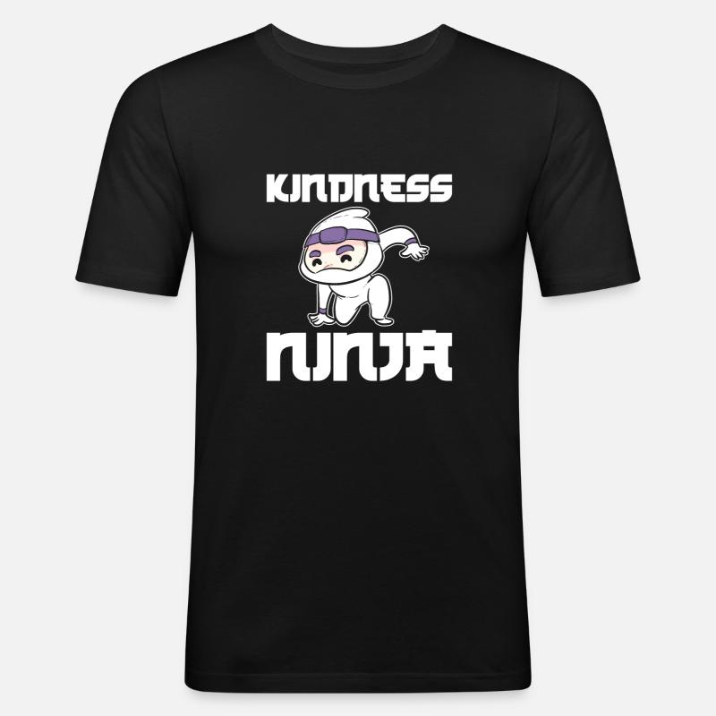 Mobbing Ninja - Männer Slim Fit T-Shirt - Schwarz