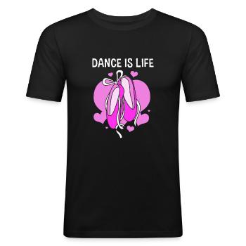 Danseuse de ballet - T-shirt près du corps Homme - noir - Devant - Nik (191cm)