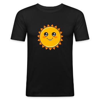 Univers du système solaire - T-shirt près du corps Homme - noir - Devant - Nik (191cm)