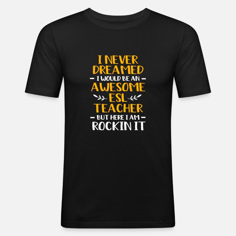 Englischlehrerin Englisch Lehrer - Männer Slim Fit T-Shirt - Schwarz