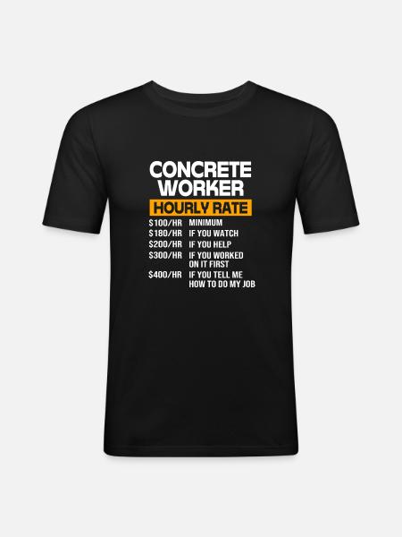 Bauarbeiter Baustelle Beton - Männer Slim Fit T-Shirt - Schwarz