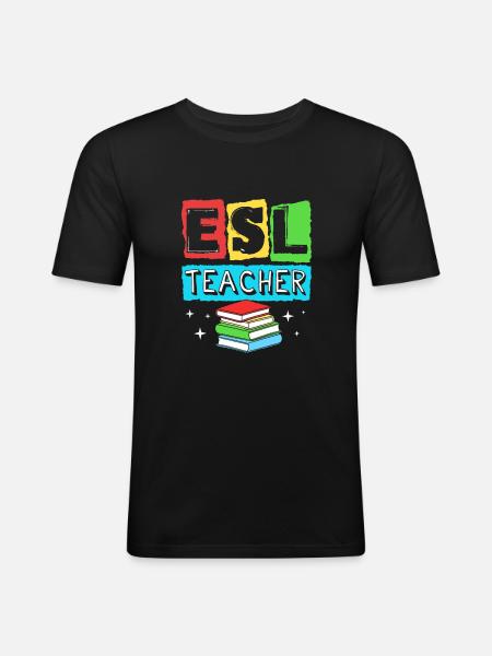 Englischlehrerin Englisch Lehrer - Männer Slim Fit T-Shirt - Schwarz