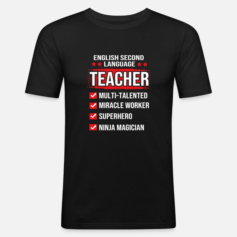 Professeur d’anglais Professeur d’anglais - T-shirt près du corps Homme - noir