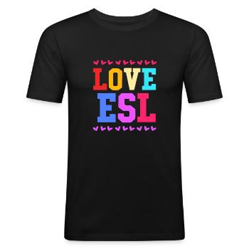 Englischlehrerin Englisch Lehrer - Männer Slim Fit T-Shirt - Schwarz - Vorne - Nik (191cm)