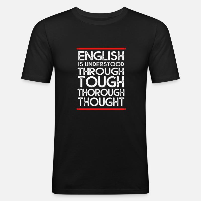 Englischlehrerin Englisch Lehrer - Männer Slim Fit T-Shirt - Schwarz