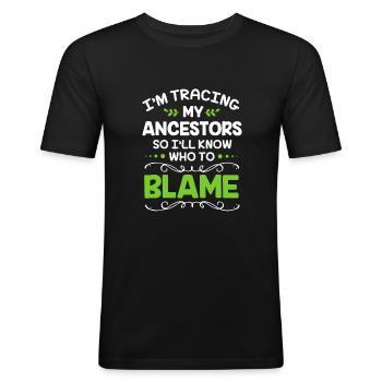 Family tree genealogy - Men's Slim Fit T-Shirt - black - Front - Nik (191cm)