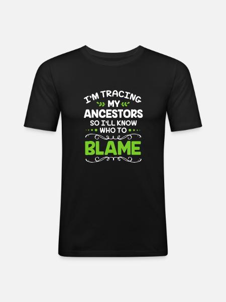 Family tree genealogy - Men's Slim Fit T-Shirt - black