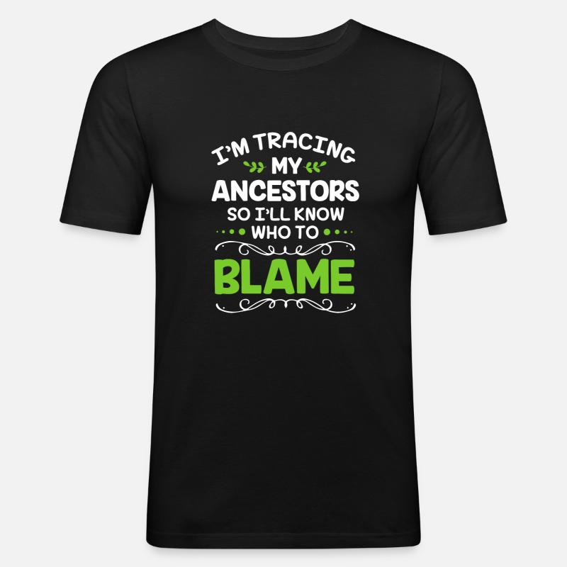 Stammbaum Genealogie - Männer Slim Fit T-Shirt - Schwarz