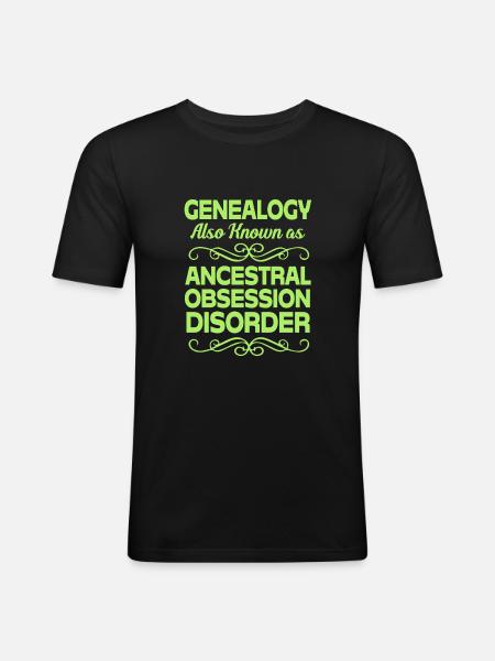 Stammbaum Genealogie - Männer Slim Fit T-Shirt - Schwarz