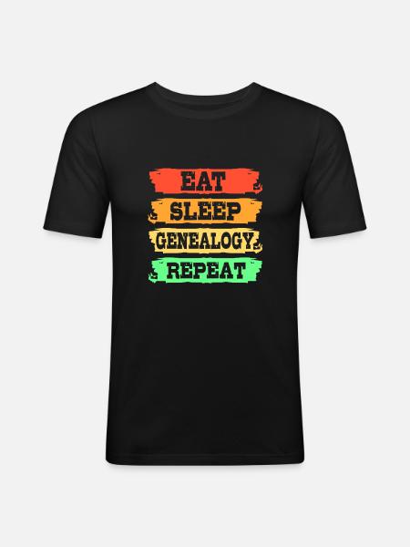 Family tree genealogy - Men's Slim Fit T-Shirt - black