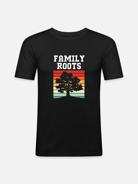 Family tree genealogy - Men's Slim Fit T-Shirt - black