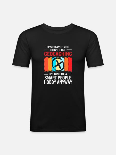 Geocaching Geocache Geocacher - Men's Slim Fit T-Shirt - black