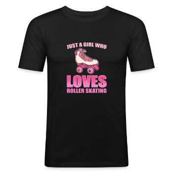 Rollschuhlaufen Rollschuhe Inline-Skates Mädchen - Männer Slim Fit T-Shirt - Schwarz - Vorne - Nik (191cm)