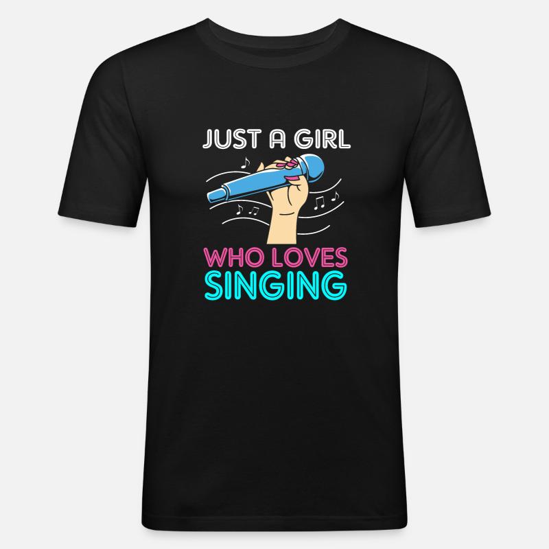 Karaoke - Männer Slim Fit T-Shirt - Schwarz