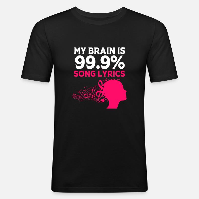 Karaoke - Männer Slim Fit T-Shirt - Schwarz