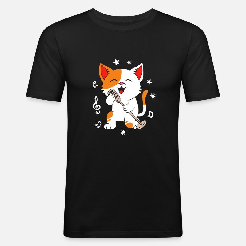 Karaoke - Männer Slim Fit T-Shirt - Schwarz