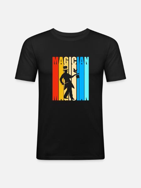 magicien magicien - T-shirt près du corps Homme - noir