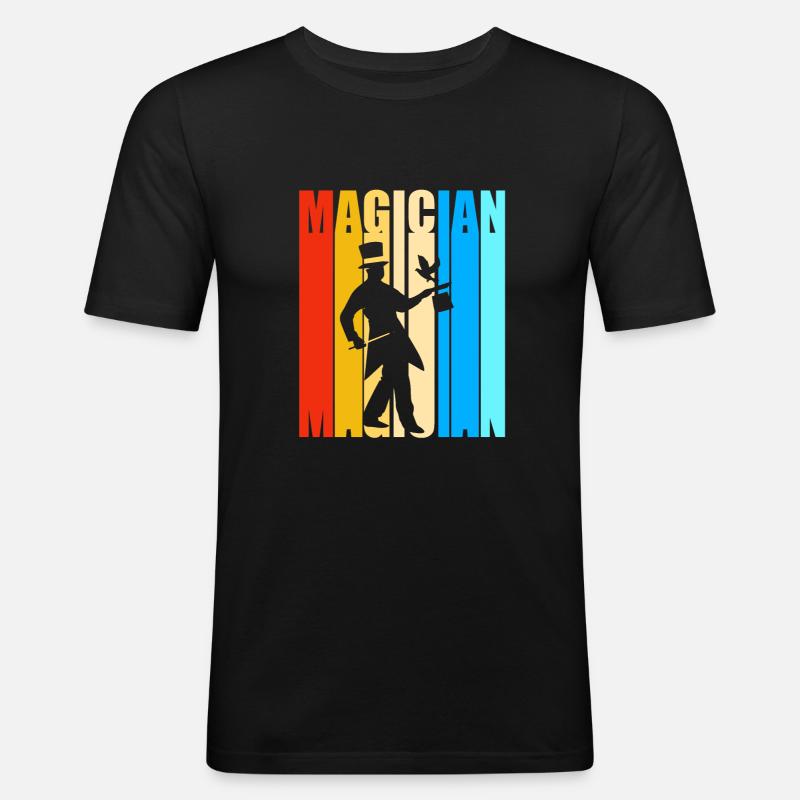 Zauberer Magie Magier - Männer Slim Fit T-Shirt - Schwarz