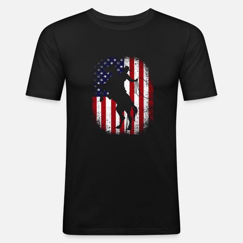 Rodeo - Männer Slim Fit T-Shirt - Schwarz