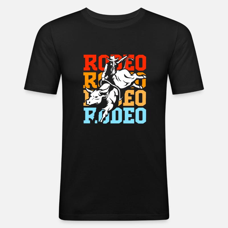 Rodeo - Männer Slim Fit T-Shirt - Schwarz