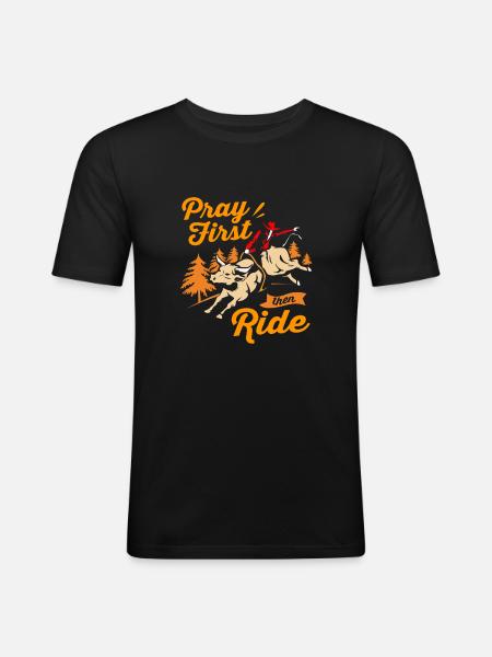 Rodéo - T-shirt près du corps Homme - noir