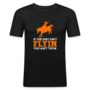 Rodeo - Männer Slim Fit T-Shirt - Schwarz - Vorne - Nik (191cm)