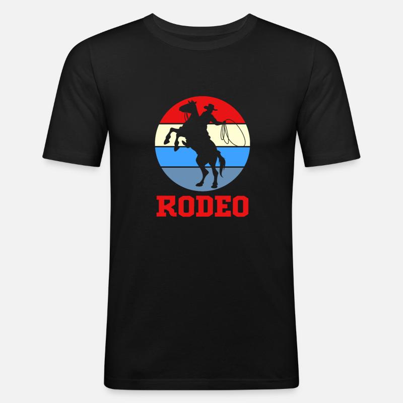 Rodeo - Männer Slim Fit T-Shirt - Schwarz