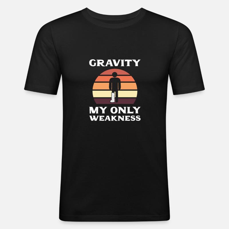 Gebrochenes Bein - Männer Slim Fit T-Shirt - Schwarz