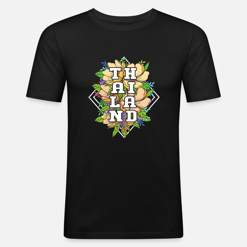 Thai - Männer Slim Fit T-Shirt - Schwarz