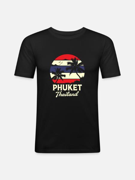 Thaïlande Langue thaïlandaise - T-shirt près du corps Homme - noir
