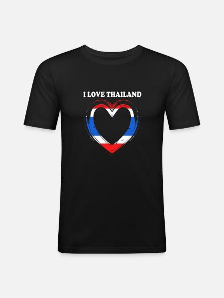 Thailand Thai Language - Men's Slim Fit T-Shirt - black