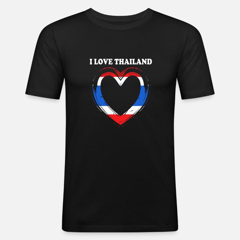 Thailand Thai Sprache - Männer Slim Fit T-Shirt - Schwarz