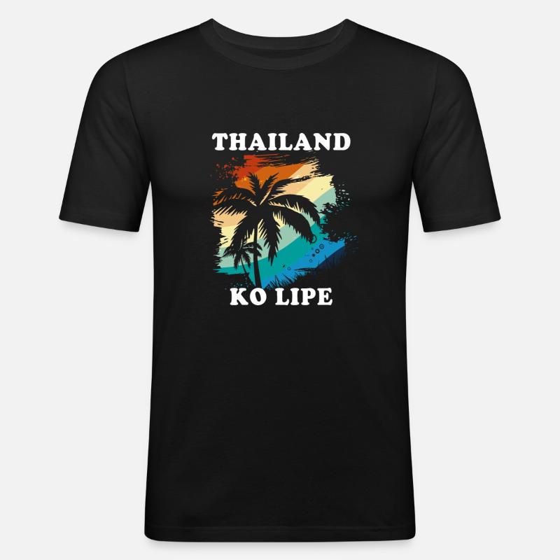 Thailand - Männer Slim Fit T-Shirt - Schwarz