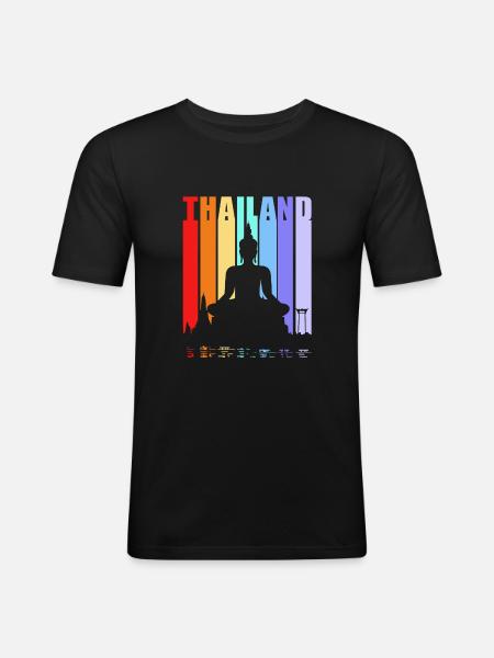 Thaï - T-shirt près du corps Homme - noir