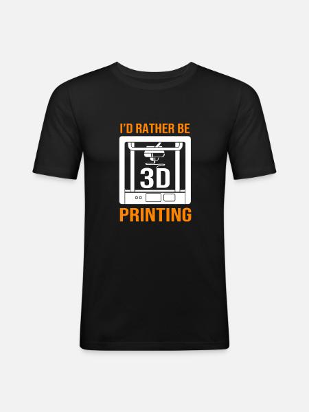 Impression 3D - T-shirt près du corps Homme - noir