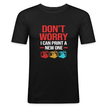 3D Druck Drucken Prototyp - Männer Slim Fit T-Shirt - Schwarz - Vorne - Nik (191cm)