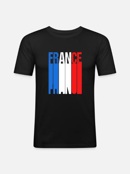 France - Men's Slim Fit T-Shirt - black